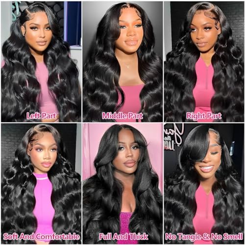 Oveflect 30 Inch 13X6 Lace Front Wigs Human Hair 200 Density Body Wave Hd Lace Front Wigs Human Hair Pre Plucked Natural Color Glueless Wig 100% Virgin Human Hair Lace Front Wigs For Women thumb #3
