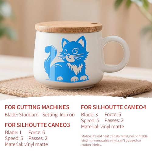 Image of IModeur Glossy Blue Permanent Vinyl - 12 inch x 8 FT Permanent Adhesive Vinyl Roll for Cup Deco, Party Decoration, Sticker.