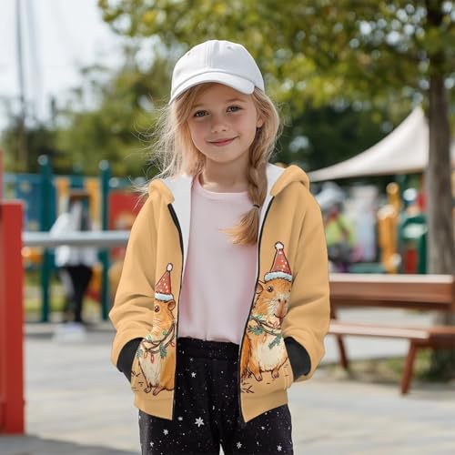 Kids Soft Fleece Zip-Up Hooded Sweatshirt Long Sleeve Hoodie for Boys or Girls Fall Winter Jackets with Pockets4