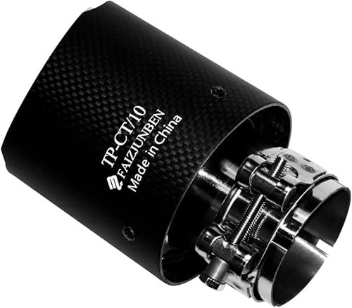 Miniatura 7 de Punta de escape de coche de fibra de carbono 2.1 pulgadas entrada 3.5 pulgadas escape silenciador punta tubo de escape de fibra de carbono para tubo