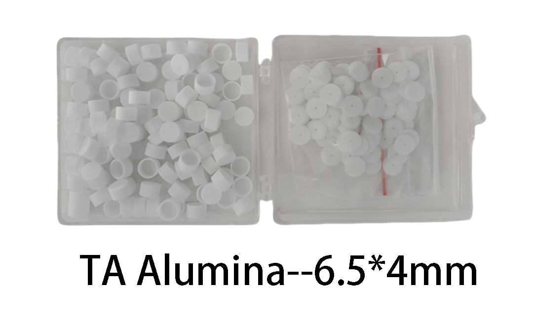 100 szt. Tygle do różnicowej analizy termicznej - ceramiczne płytki na próbki z aluminium/tlenku glinu do testów DSC i TGA(TA Alumina-6.5x4mm)