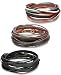 ORAZIO 3PCS Leather Bracelet for Men Womens Rope Wrap Bangle Cuff Bracelet,7-8 Inches Adjustable