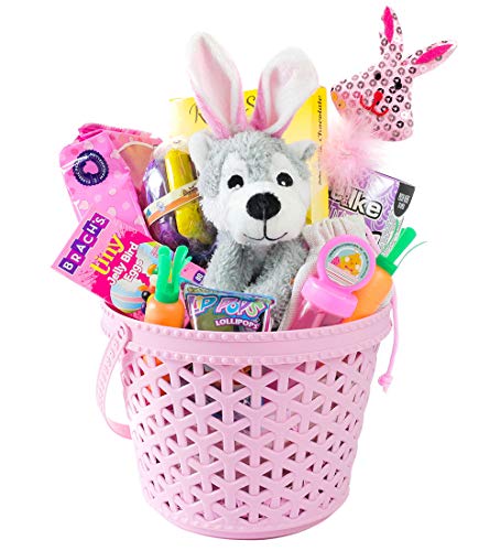 easter baskets filled with candy and toys