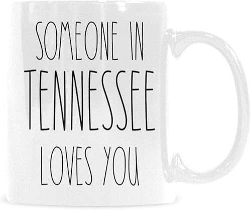 FEIMOT Taza de café divertida de la amistad, taza de café "Missing You" para él, Someone in TN Loves You, taza de cerámica de 11 onzas