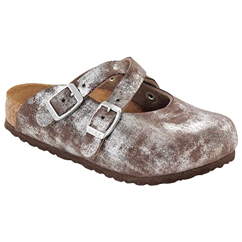 Birkenstock Girls Dorian Kids Metallic Slip On Footbed Sandals Taupe 26