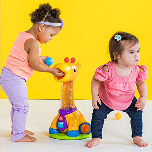 Bright Starts Spin & Giggle Giraffe Ball und Popper Musikalisches Aktivitätsspielzeug, Alter 12 Monate +