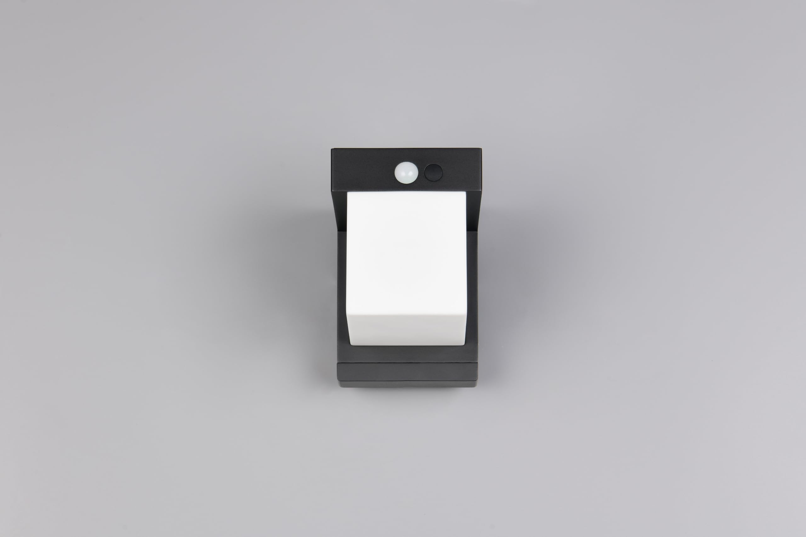 Reality Leuchten LED Hybrid Solar Außen Wandleuchte Colombo R23286132, Metall Schwarz matt, Schirm Kunststoff Weiß, inkl. 5.5 Watt LED, Bewegungssensor, Dämmerungssensor, Orientierungslicht |
