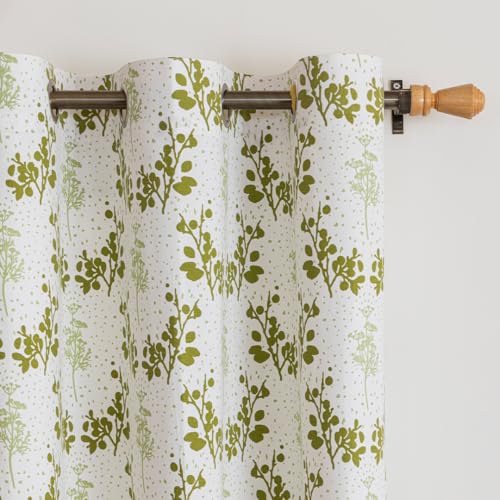 Image of HOMEMONDE Cotton Curtain Window 5 Feet Curtains Set of 2- Floral Printed Room Darkening Curtain with Eyelets - (60 Inches, Botanic Hush)