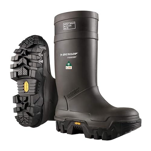 Dunlop E90203310 Explorer - Botas térmicas de seguridad completas con suela de goma Vibram antideslizante y punta de acero, material Purofort 100%
