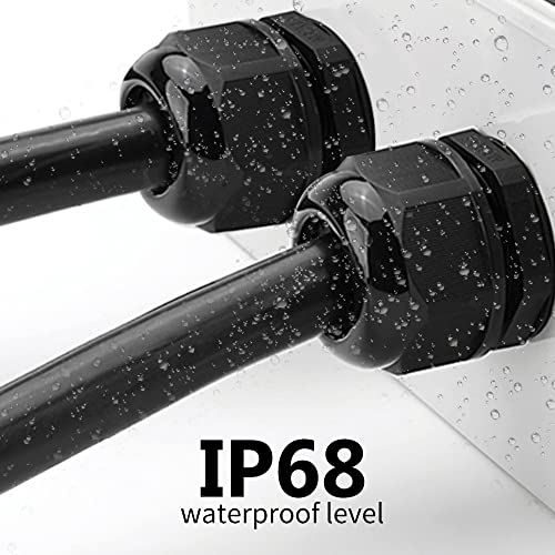 Airtak Electrical Conduit Fittings 33 Pack Adjustable 3-18Mm Nylon Pa66 Cable Glands Waterproof Npt1/4” Npt3/8” Npt1/2” Npt3/4” Cord Grip Strain Relief With Gaskets In Pp Plastic Box #TOP5