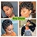 BOBCOO Short Pixie Wigs for Black Women Natural Black Pixie Cut, Short Curly African American Wigs, Synthetic Hair With Bangs Perm for Black Women