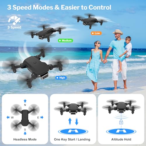 Foldable Mini Drone with HD Camera, Altitude Hold, One-Key Return, WiFi FPV, Headless Mode, Gesture Control, Path Flight, 360° Flips, and LED Lights for Kids and Beginners - Image 4