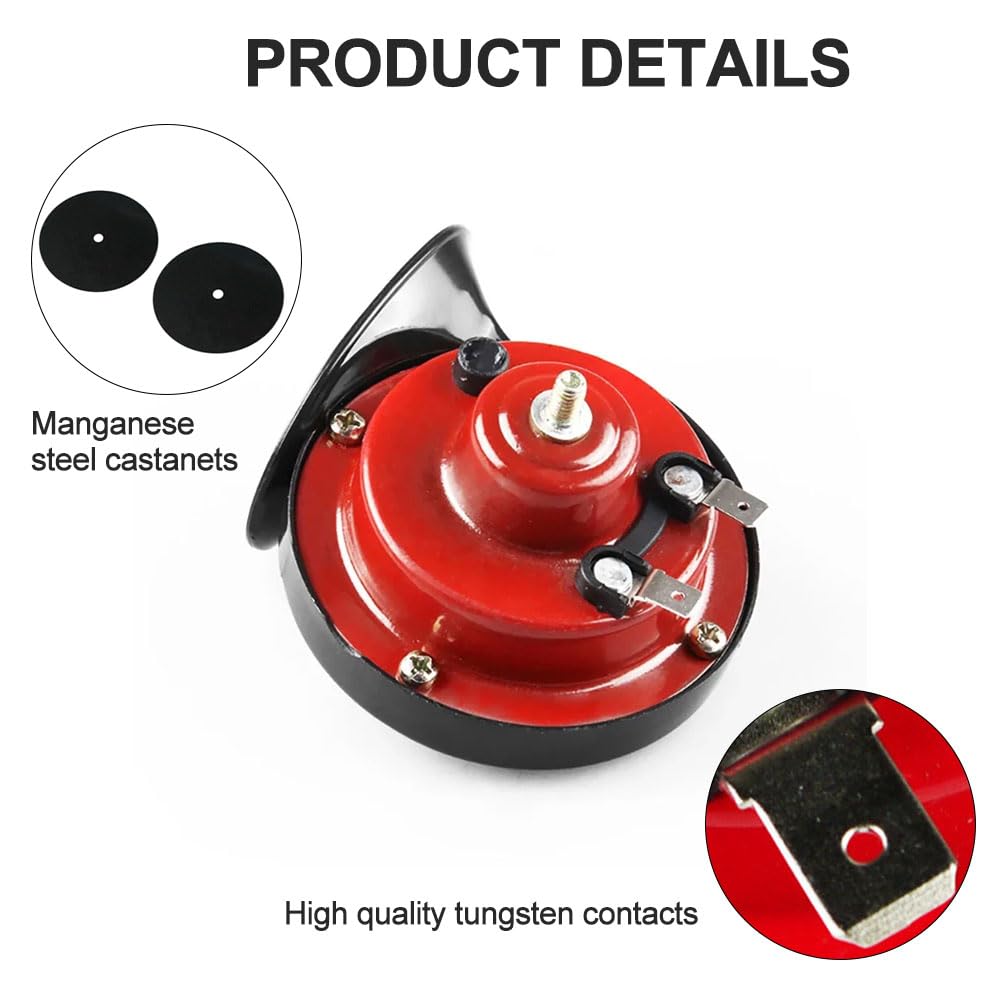 Lot De 2 Klaxons Escargot Moto 12V Super Puissants - Avertisseur Train Pour Voiture Étanche Universel
