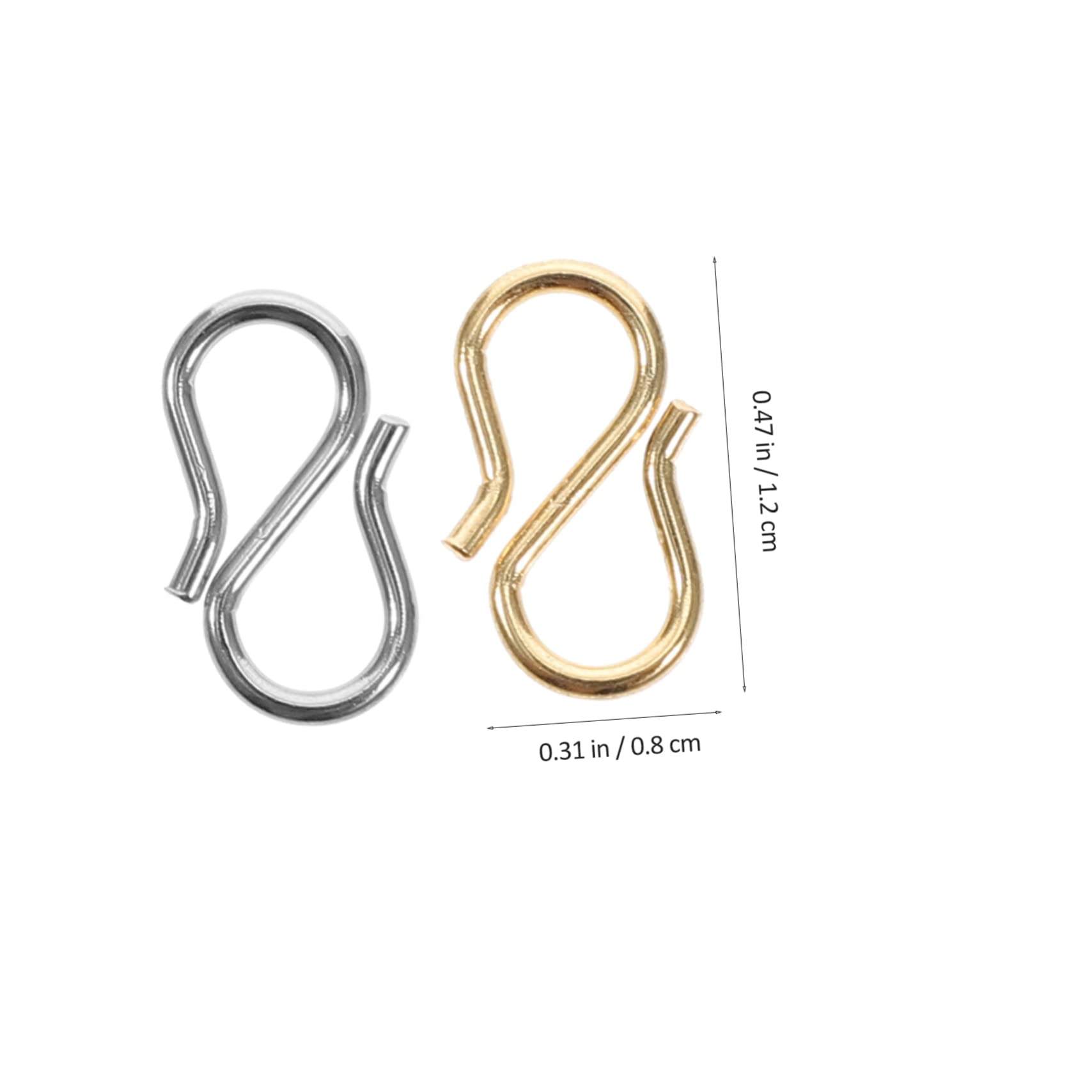 Angoily 5 Pezzi Chiusure per Gioielli Inossidabile S Shape per Diy per Creazione e Riparazione Collane e Bracciali Materiale Resistente e Pratico