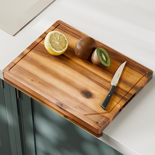 Tidita 16 Inch Acacia Wood Cutting Board With Handles