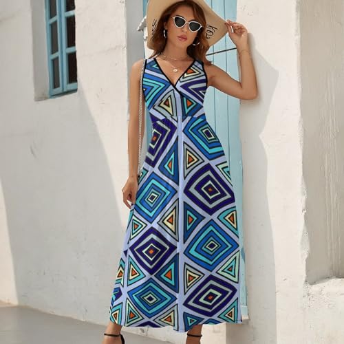 Robe longue d'été col V sans manches : la solution anti-chaleur pour la plage