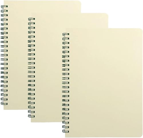 Cuaderno en espiral cuaderno de diario paquete de 3 papel forrado 6 x 8 pulgadas amarillo claro