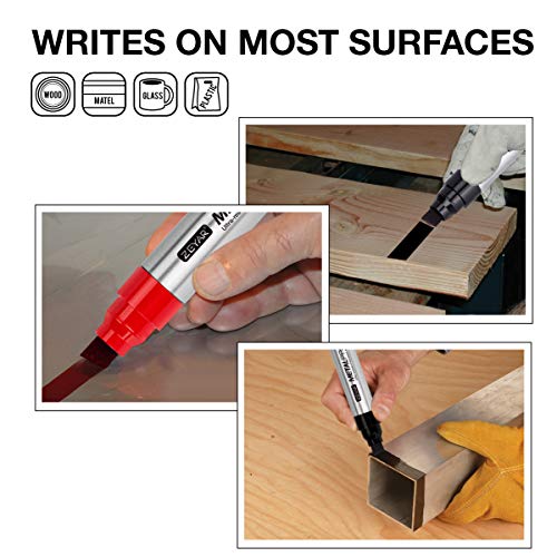 Zeyar Permanent Markers, Jumbo Size, Aluminum Barrel, Set Of 12, Premium Waterproof & Smear Proof Markers, Quick Drying (12 Pcs) #TOP6