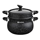 Scheffler Suppentopf, Dämpfer Ø 26 cm, 10L, Kochtopf aus Aluminium mit Glasdeckel, Topf Suppentopf Induktion Ideal Geeignet für ALLE Herdarten(430-NOP2926)