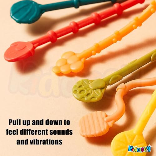 Image of Kidology Pull String Teething Sensory Montessori Baby Girl Travel Toy for 6+Months Boy - Food Grade Silicone Fine Motor Skills Toy (Blue)