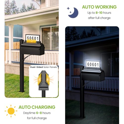 Solar Mailbox Sign: Illuminated Numbers, Magnetic Mount, 23% Off - Image 6