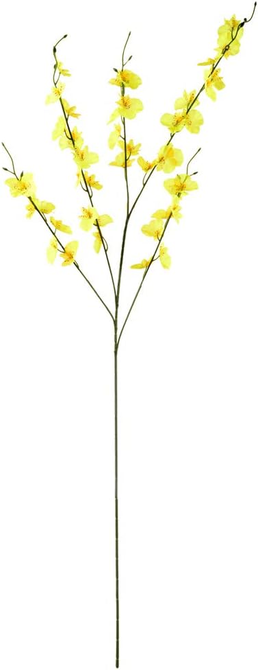 Orchids Artificial Flowers, 10 Bunches Fake Silk Flowers for Decoration, Long Stem Artificial Flowers for Tall Vase Home Decor Indoor - Yellow - Image 5
