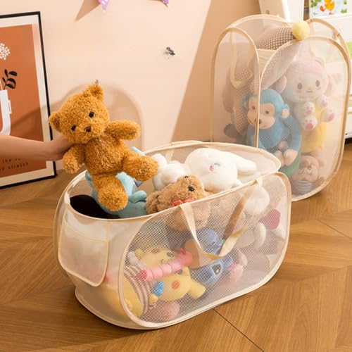 Cesto portabiancheria pieghevole durevole, con tasche laterali e manici rinforzati, per bagno, camera dei bambini, dormitorio e viaggi