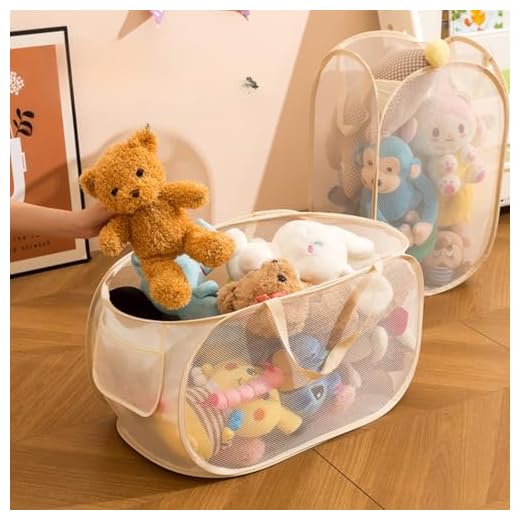 Multi-Color Selection Durable Collapsible Laundry Hamper - Retractable Mesh Pocket with Side Pockets and Reinforced Handles for Bathroom Kids Room Dorm Room and Traveling