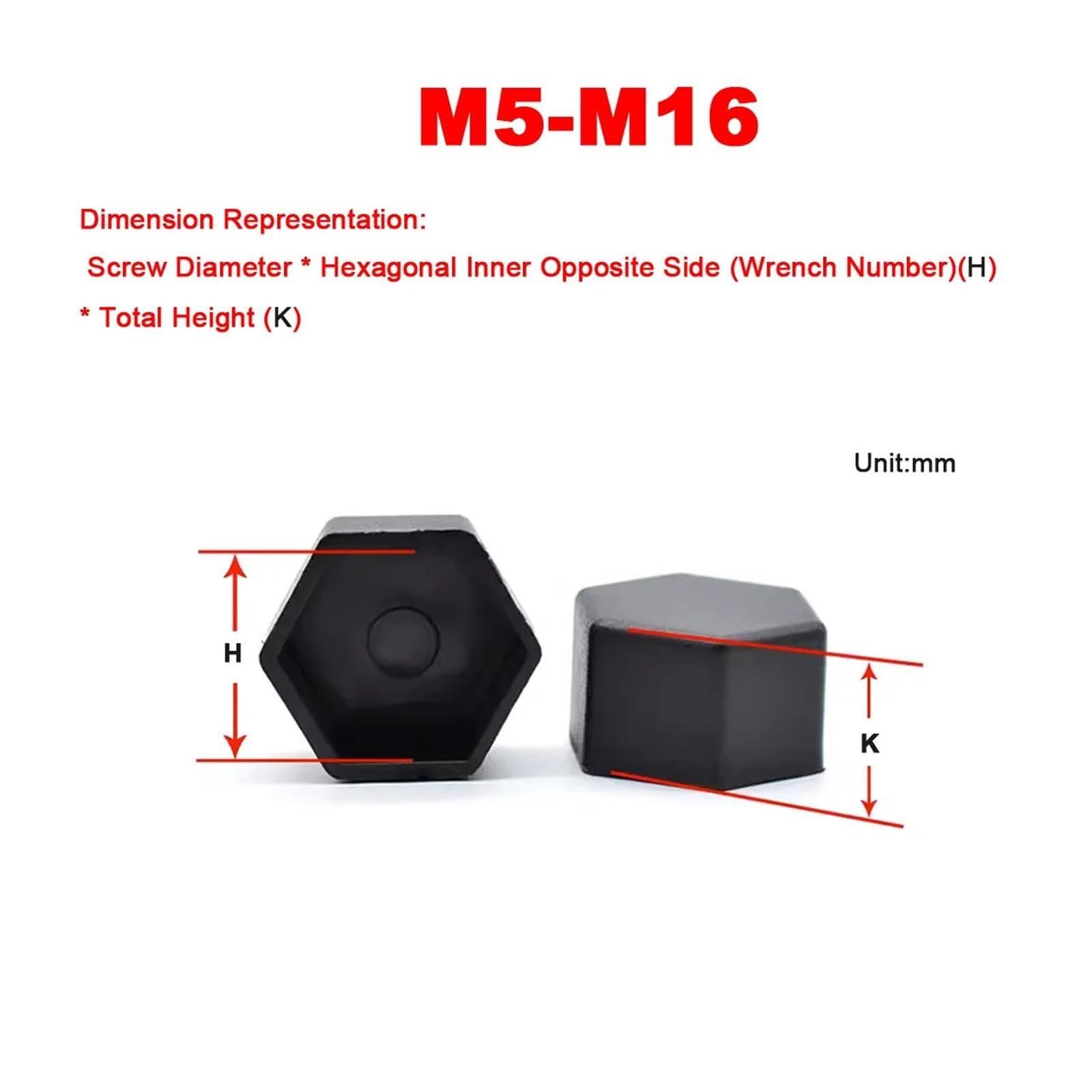 Plastikowa Nasadka Ochronna Na Śrubę Sześciokątną M5-M16