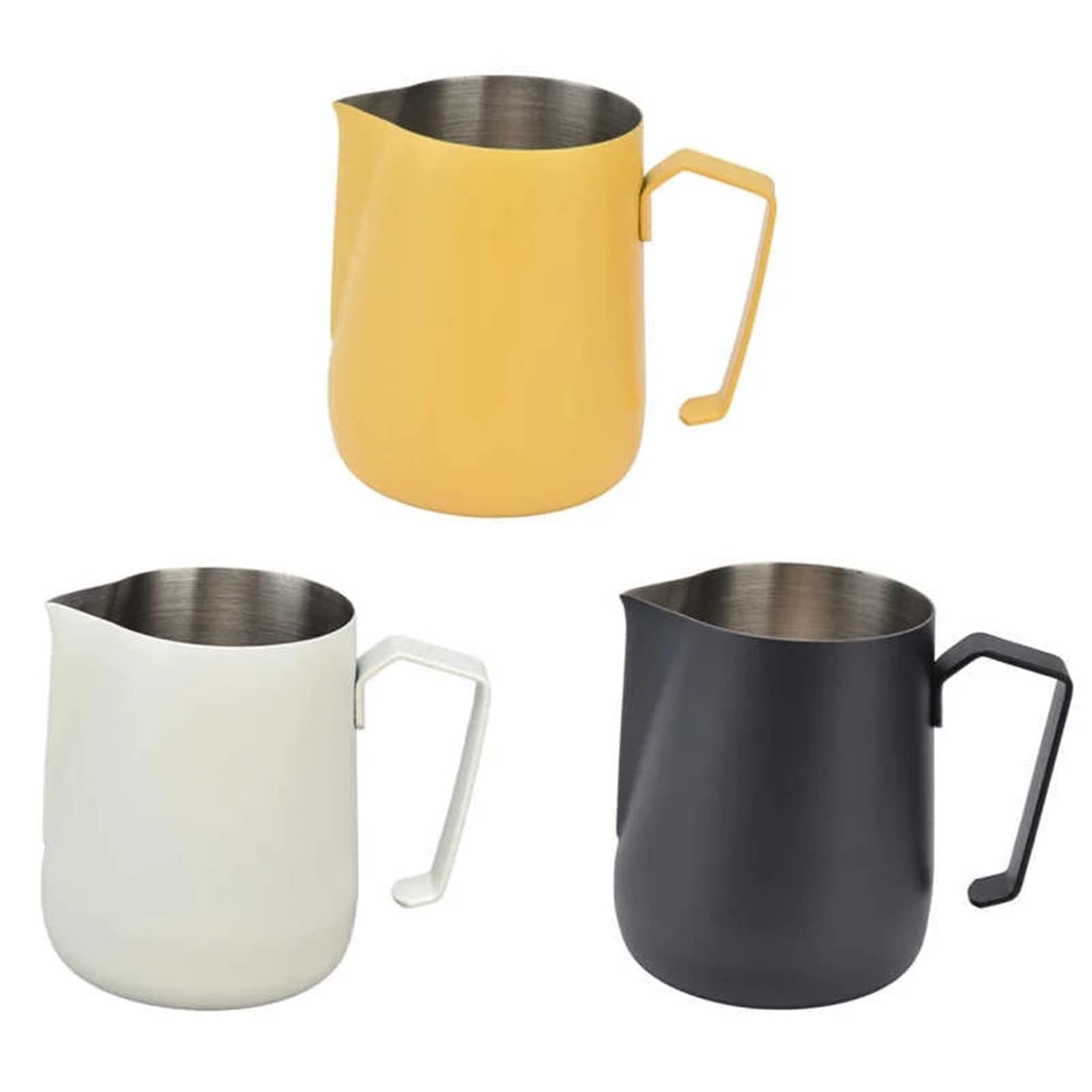 Jarras para Espumar leche Lanzador de espuma leche limpia diseño integrado segura Barista del arte latte(Blanco)