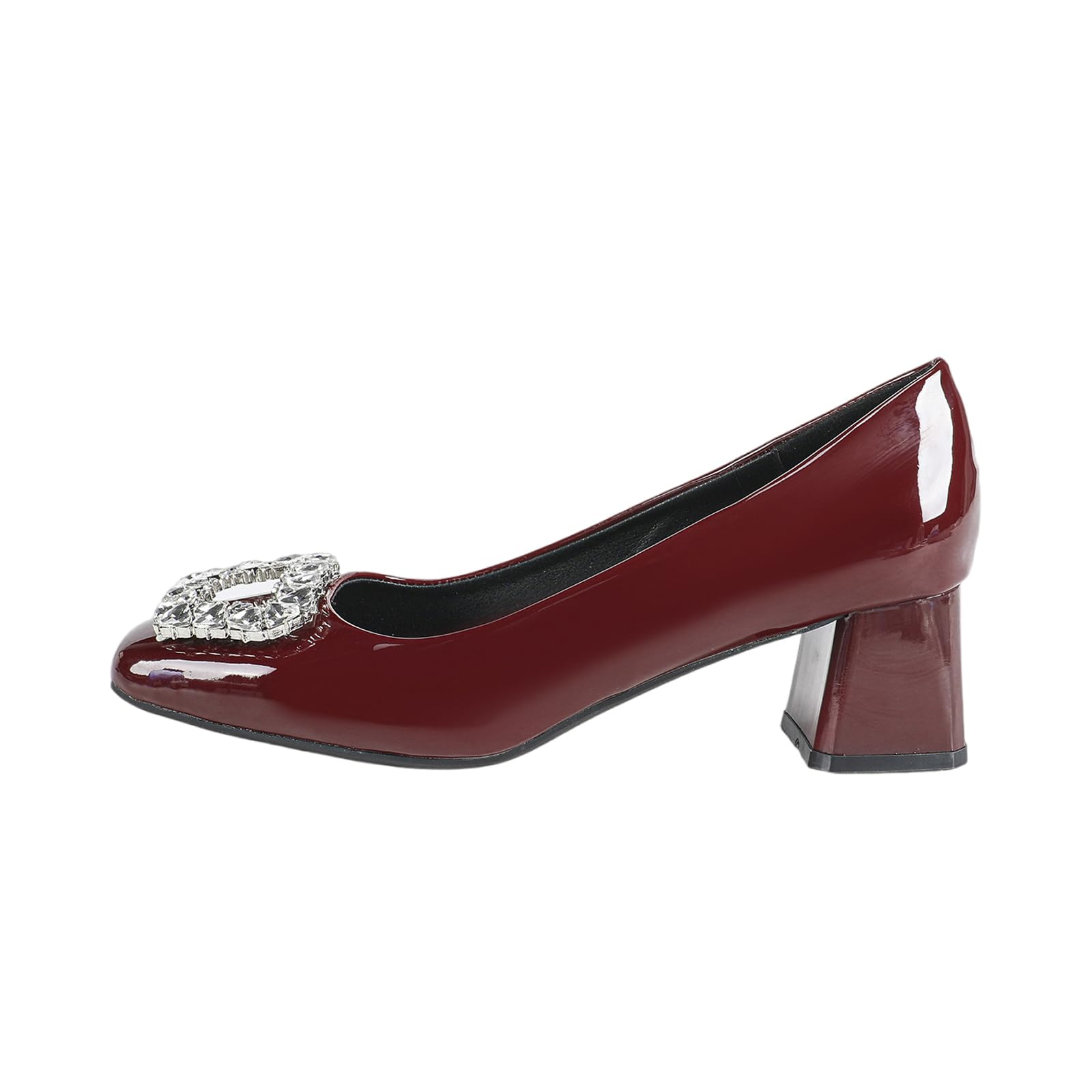 Décolleté Formali da Donna con Punta Quadrata e Strass | Décolleté slip-on con tacco medio di 6 cm per matrimonio e anniversario