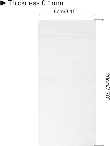 Miniatura 2 de MECCANIXITY Bolsas de polietileno transparentes abiertas planas PE plástico 2.5 mil 3.15 "x7.78" para ropa artículos diarios embalaje almacenamiento