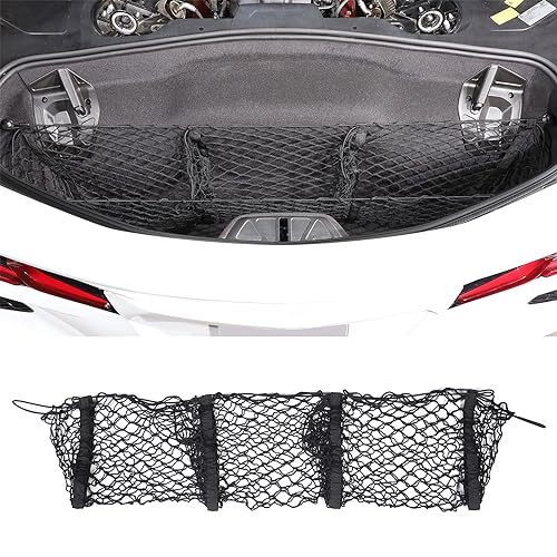 Red de carga de malla para maletero de coche compatible con Chevrolet Corvette C8 2020-2023, red organizadora de almacenamiento trasero, organizadores de maletero multifuncionales y accesorios de