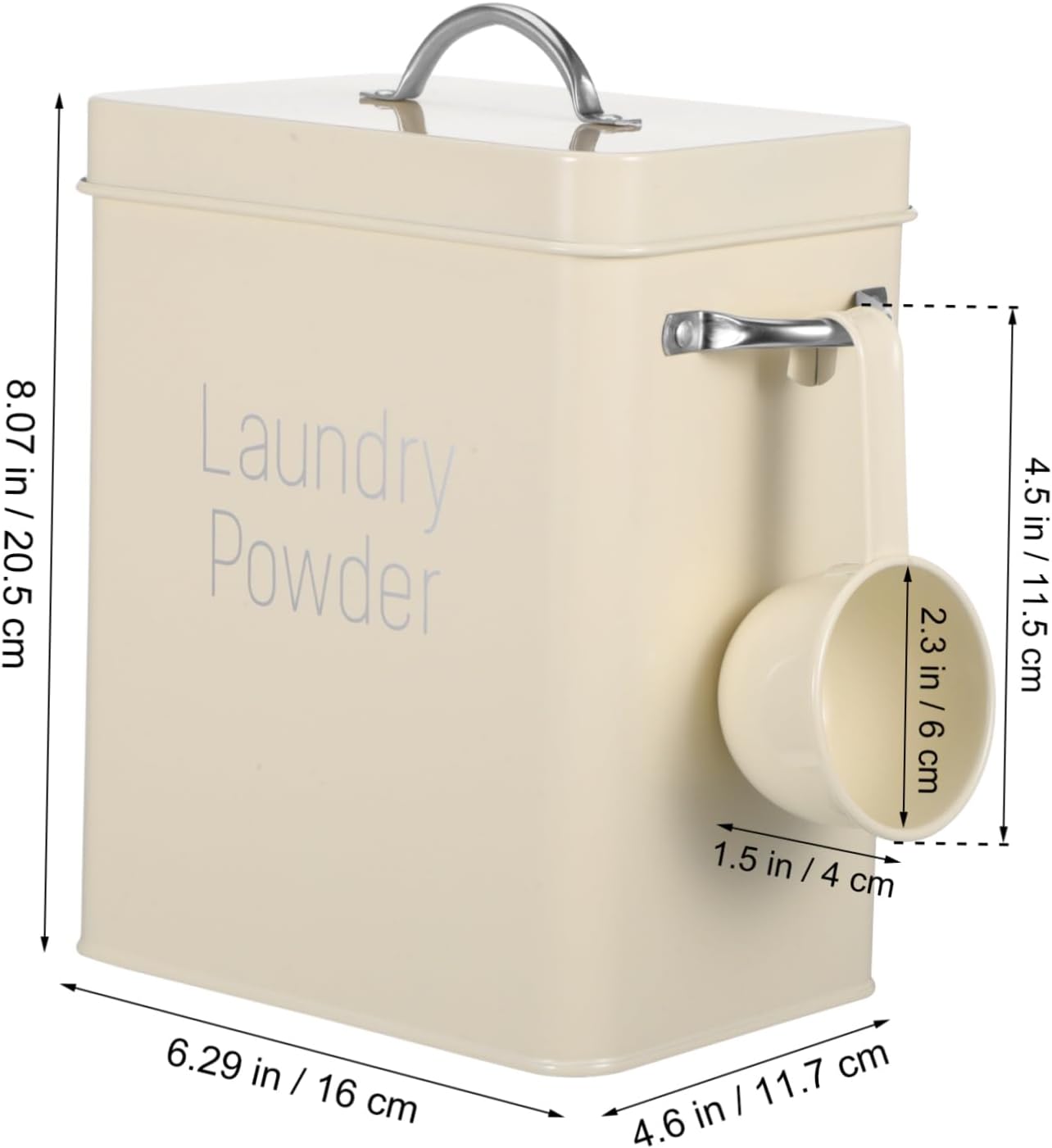 Metal Moisture-Proof Storage Canister Nordic Design Laundry Powder Container with Spoon Food Storage Box for PET Supplies Sturdy Kitchen Organizer