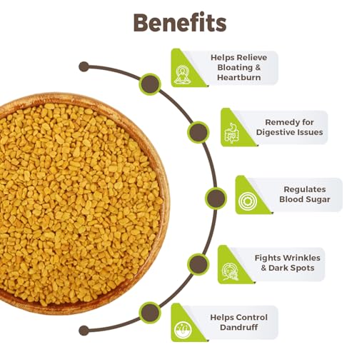 Image of CARMEL ORGANICS Fenugreek Seed /Methi Seeds (Whole, 340 Grams) For Your Hair Growth & Health Care,Trigonella Foenum-Graecum,Jaivik Bharat Certified,Menthya ,Venthayam,Menthulu,No Added Preservatives