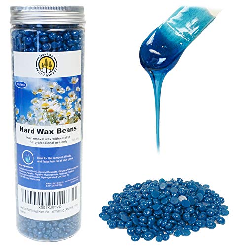 DevLon NorthWest Hard Wax Beans for Painless Hair Removal Pearl Beads for Women and Men Whole Body Self Waxing Kit Azulene 14oz/Jar (Azulene, 1PC)