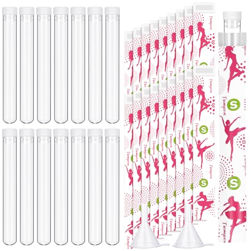 Copkim 38 Pcs Tampon Tube Set Included Plastic Travel Tube Containers for Women Tampon Reusable Wrappers for Festivals Cruises Sports Events Concert(Sports Style)