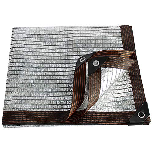 YYQXLZ Shading Net Ground Sheet Covers Aluminum Foil Heat Insulation Shelter Tarp Tarpaulin Sunscreen Cool DownRoof Balcony Outdoor (Color : Silver, Size : 2mX6m)