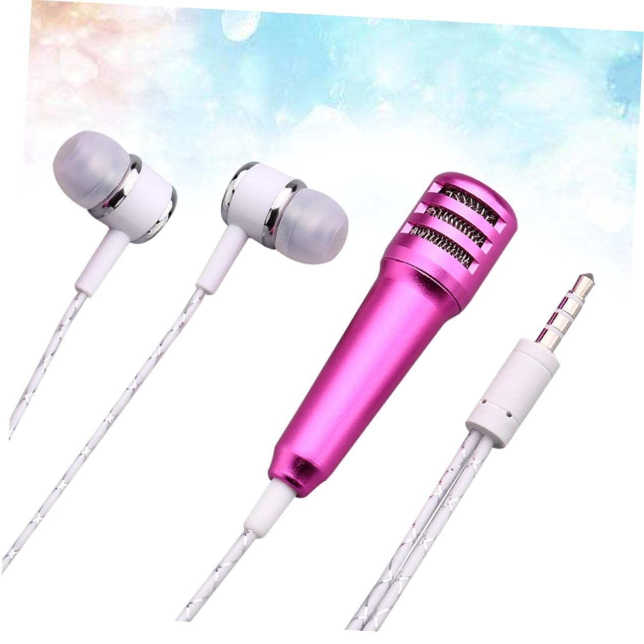 Toddmomy Fashion Design Mini Pocket Wired Microphone 6cm Long Portable Vocal Instrument Microphone Headset Home Use Compatible Laptop Tablet (Rosy)