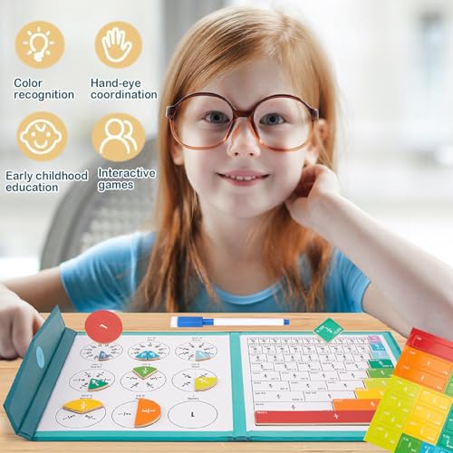 ENIKMOSD Magnetische Bruchrechnen Material,Bruchrechnen Form Lernen,Bruchstreifen,Mathe Demonstrator Magnetische,Bruchrechnen Lernen Kinder