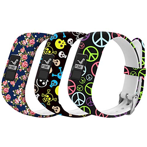 Replacement Bands Compatible for Garmin Vivofit 3 Bands,Silicone Sport Replacement Strap Wristband for Garmin Vivofit JR Bands/Vivofit 3/JR 2 Smartwatch with Metal Secure Clasp for Girls Boys Kids
