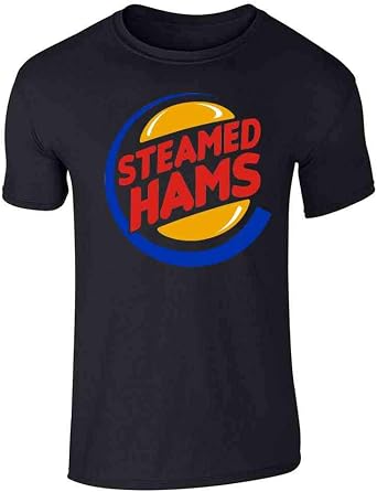 Steamed Hams Logo Short Sleeve T-Shirt for Fans of Classic Humor Black 3XL