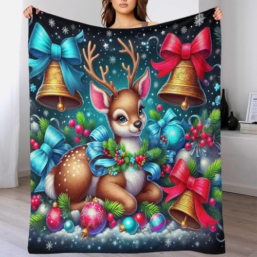 Couverture de lit en microfibre cerf 3D plaid chaud pour literie et canapé