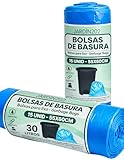 JARDIN202 - Bolsas de Basura 30L Antigoteo Perfumadas Cierre Facil Resistentes 55x60cm Rollo 15 Unidades para Cocina y Baño | Pack 20 uds -