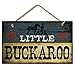 New LITTLE BUCKAROO SIGN Cowboy Plaque Boy's Room Decor WESTERN Blue Star ART