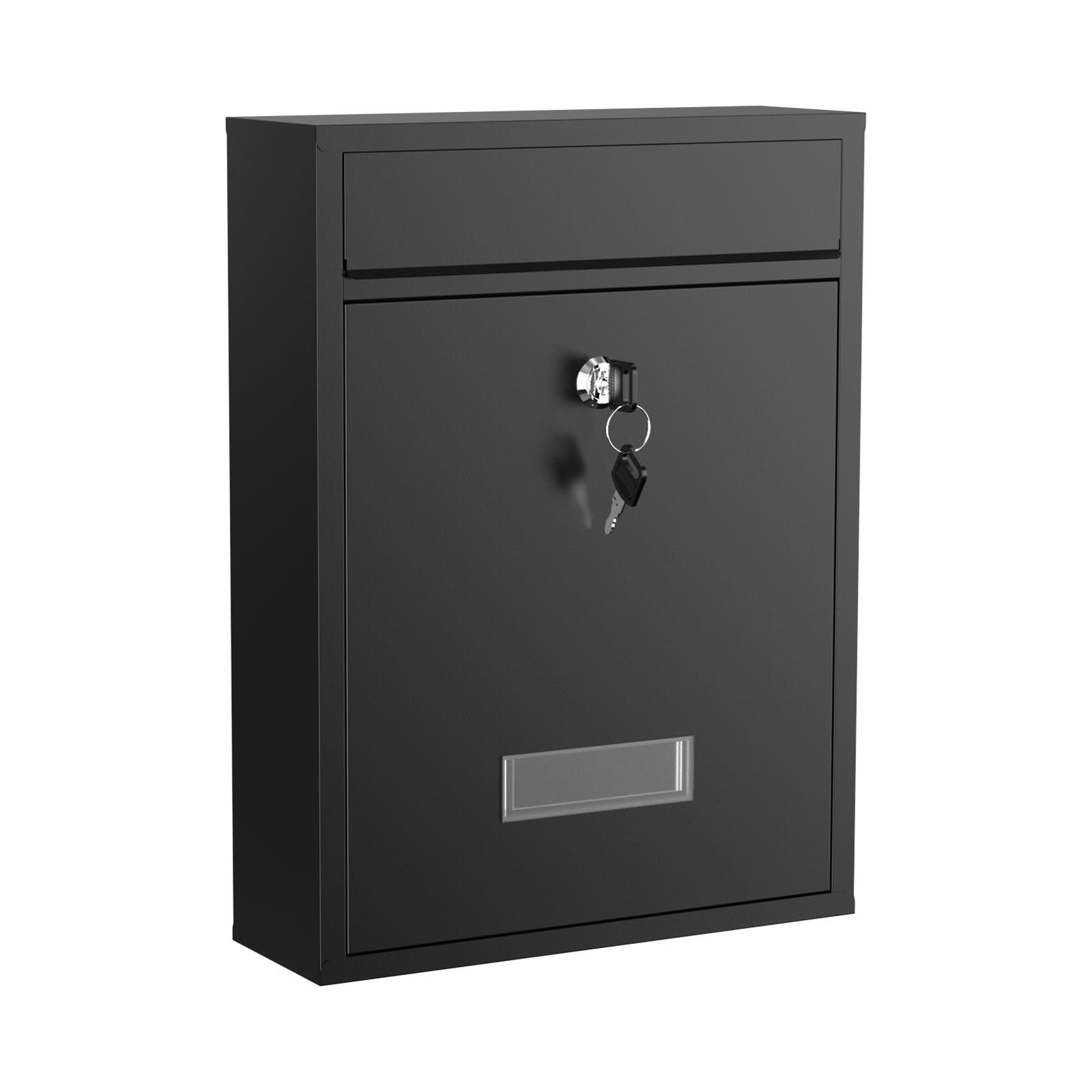 Wiltec Black Design Mailbox V10 Letterbox Postbox Pillar Letter Mail Post Box