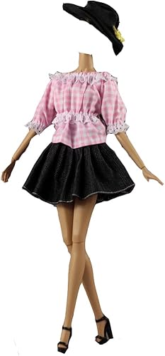 Miniatura 37 de Ropa de muñeca, 5 conjuntos de trajes de primavera pantalones cortavientos sombrero para muñecas de 11.5 pulgadas, accesorios estilo aleatorio (A)