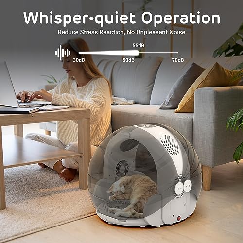 image for iPettie Automatic Hair Dryer Box for Cats and Small Dogs, Foldable and