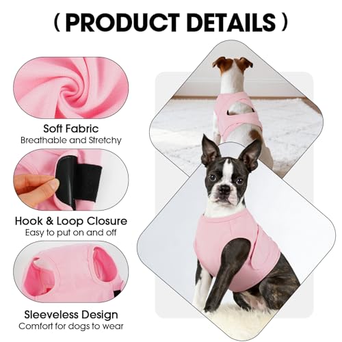 Image of BRKURLEG Dog Chest Recovery Suit After Surgery, Pink XL