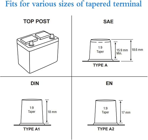 Miniatura 8 de Vgate Conector de terminal de batería de plomo ácido de 12 vías, soporte de orificios de varios tamaños, calibre 8AWG hasta 40 (XL), positivo y